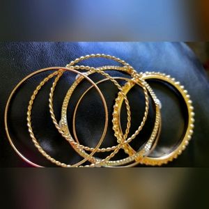 Set of 6 Golden costume bangles
